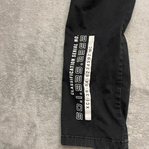 Decibel Jeans Mens 38x32 Black Cargo Slim Straight Graphics - Picture 2 of 13